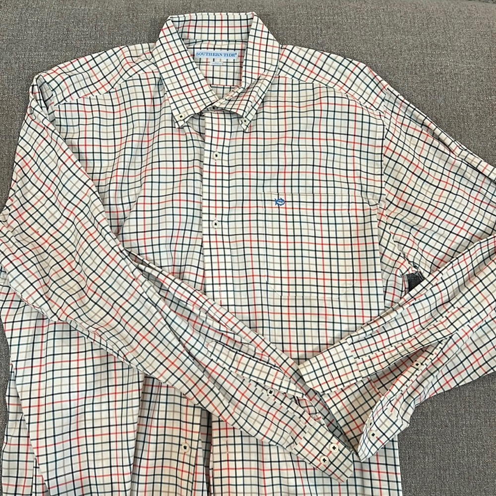 Southern Tide Plaid Button Down, Large